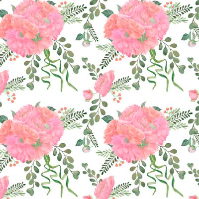 Акварель пионы нежные розовый цвет.