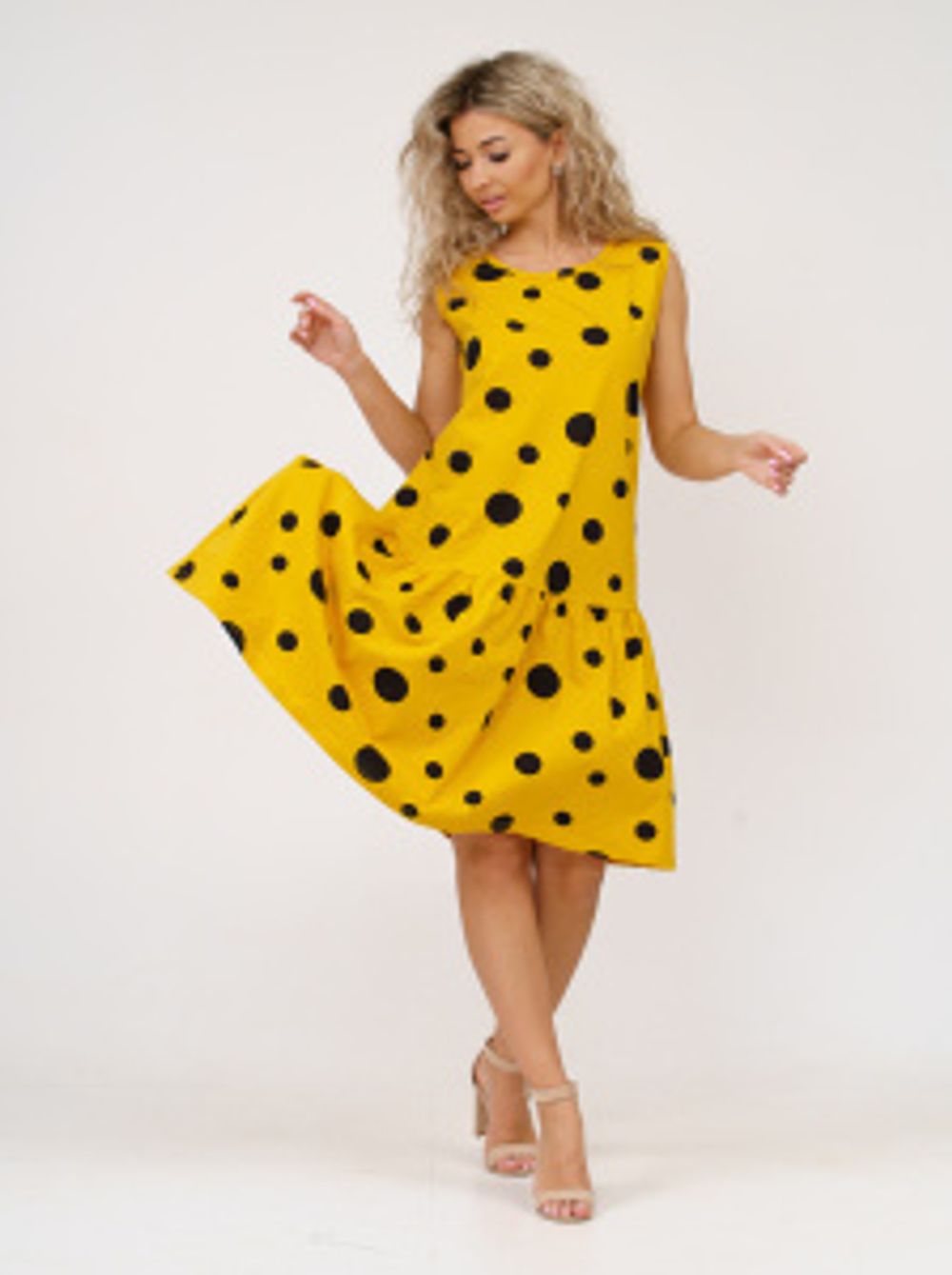 914 Сарафан "Горох/горчица" SveTekst (Акция)