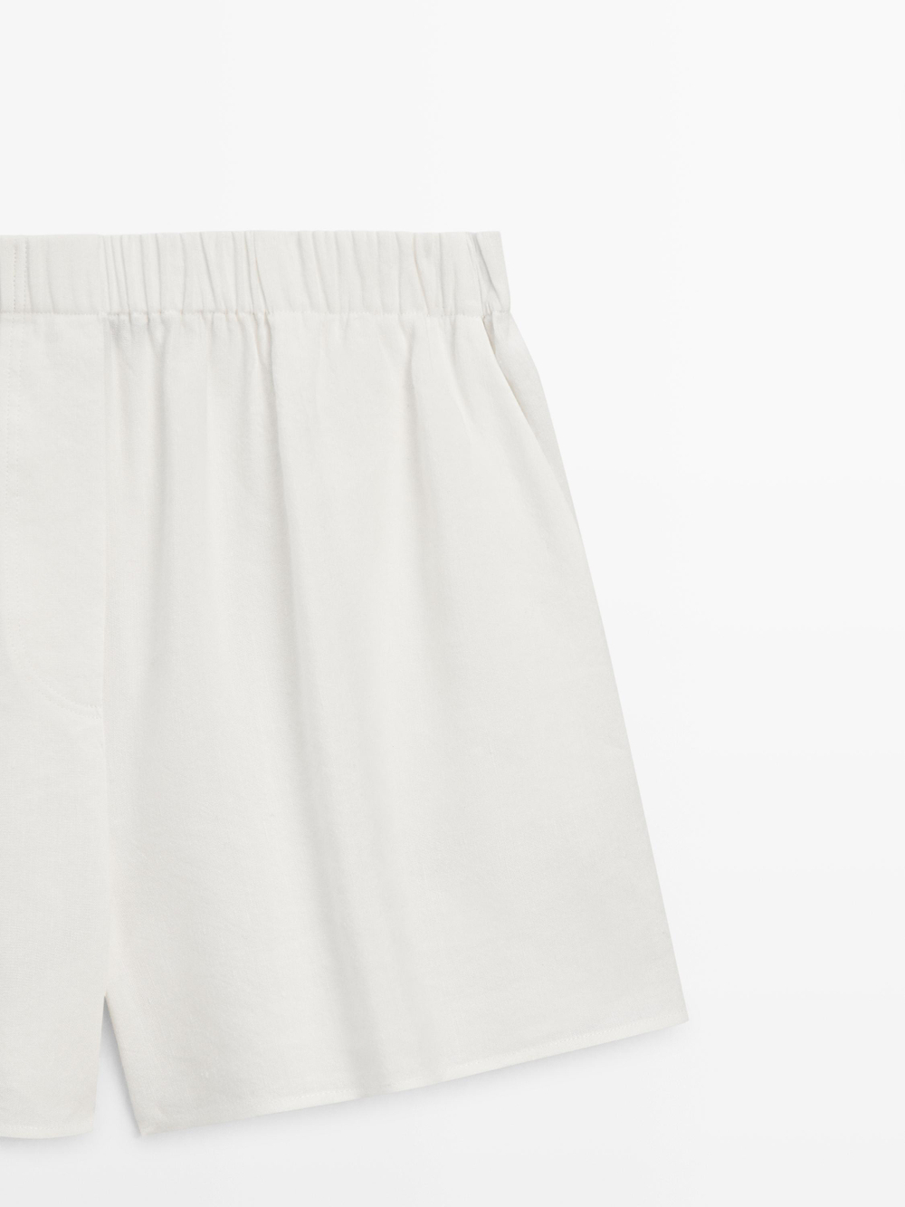 Massimo Dutti Льняные шорты-бермуды в стиле «Total Look», экрю