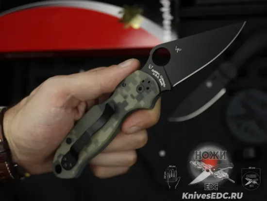 Нож складной Spyderco Para 3 223GPCMOBK c черным клинком CPM-S45VN, рукоять камуляжный  G10