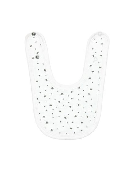 Двусторонний нагрудник Звездочки gray  (0-12 мес)