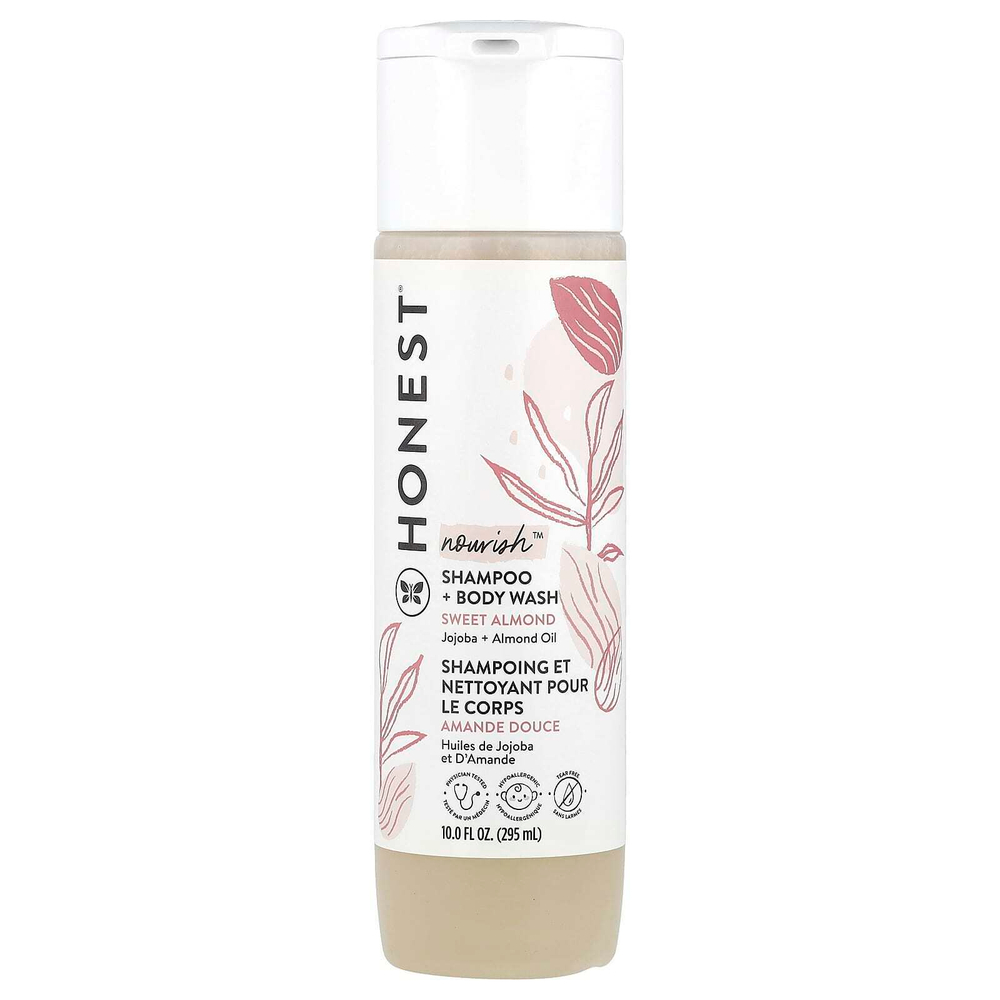 The Honest Company, Nourish ™, шампунь + гель для душа, сладкий миндаль, 295 мл (10 жидк. Унций)