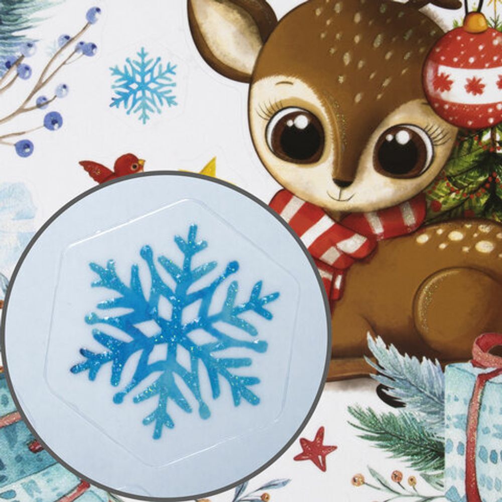 Наклейка для окон (1 штука) двусторонняя МНОГОРАЗОВАЯ 30х38 см, "Ассорти № 2", ЗОЛОТАЯ СКАЗКА, 591926