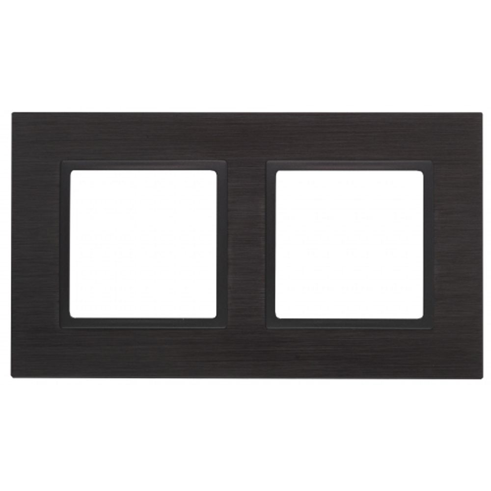 14-5202-05 ЭРА Рамка на 2 поста, металл, Эра Elegance, чёрный+антр