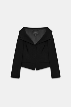 ZARA БЛЕЙЗЕР ПРИТАЛЕННОГО КРОЯ — ZW COLLECTION, ЧЕРНЫЙ