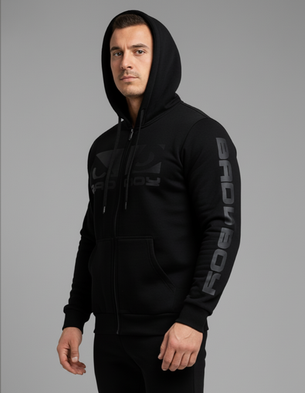 Толстовка Bad Boy G.P.D Hoodie черная с начесом