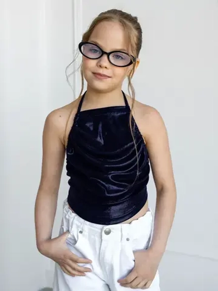 Летний топ для девочки на завязках