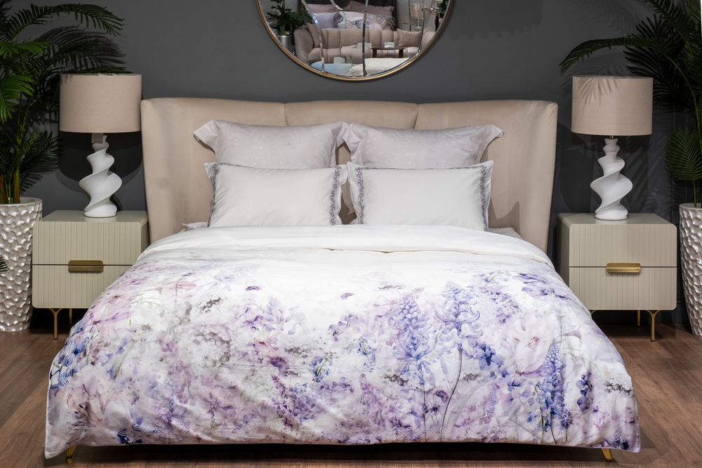 Наволочки 2шт 50х70 Garda Decor Фиори сиренево-белый