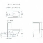 УНИТАЗ ПОД КОРОБ ELIMEN ARCO БЕЛЫЙ CT1088C 01914