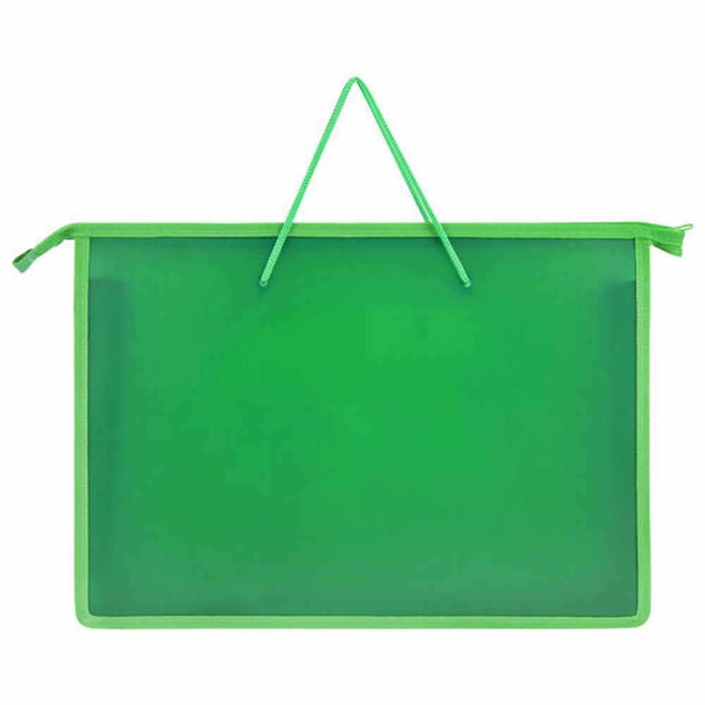 Папка на молнии с ручками ПИФАГОР А4, 1 отделение, пластик, ручки-шнурок, "Offline", 273354