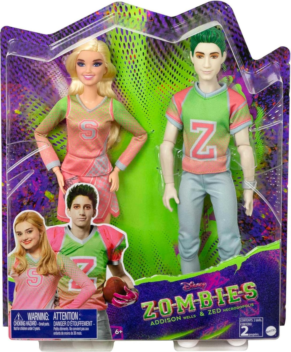 Набор кукол Mattel Disney Zombies Addison Cheerleader and Zed Football