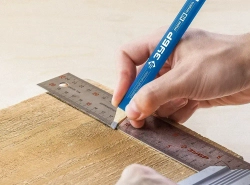 Удлиненный строительный карандаш плотника ЗУБР, HB, 180мм, 12шт, утолщенный стержень 3*6 мм, КСК