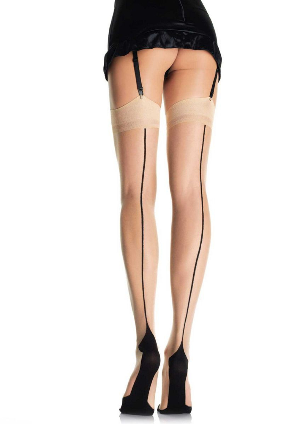 Классические чулочки со швом и кубинской пяткой Leg Avenue