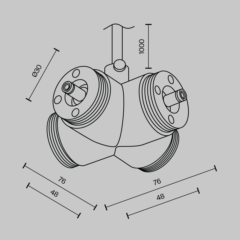 Х-образный вертикальный коннектор для системы с вводом питания Maytoni   CA017TX-P-B