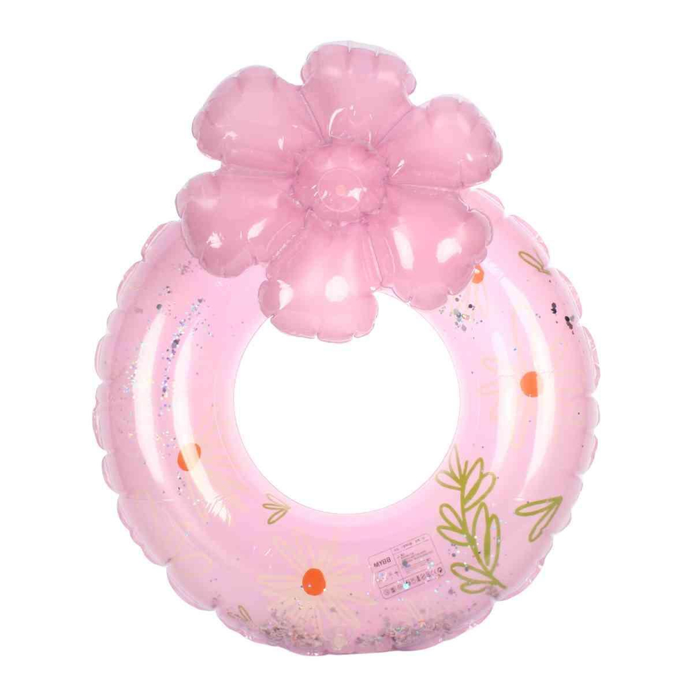 Круг с цветком 70 см с блестками, 4 цвета микс, с-30560