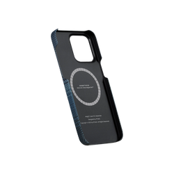 Чехол Pitaka Fusion Weaving MagEZ Case 4 для iPhone 15 Pro Moonrise (чёрный/синий)