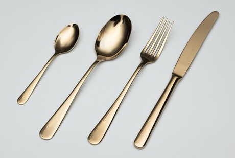 Набор столовых приборов на 6 персон 24 предмета Belo Inox Duna золотой