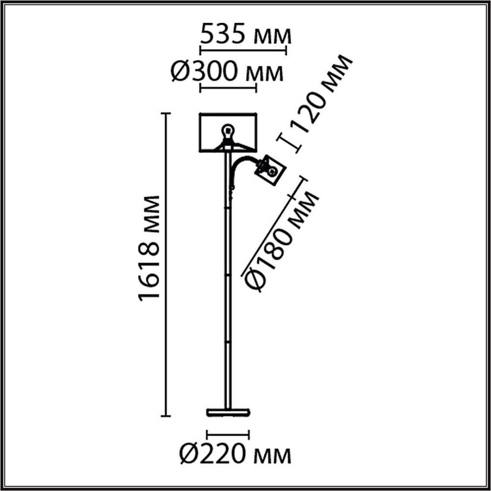 8042/2F LN Торшер E27 + E14 1*60Вт+1*40Вт 220В IP20 MODERNI