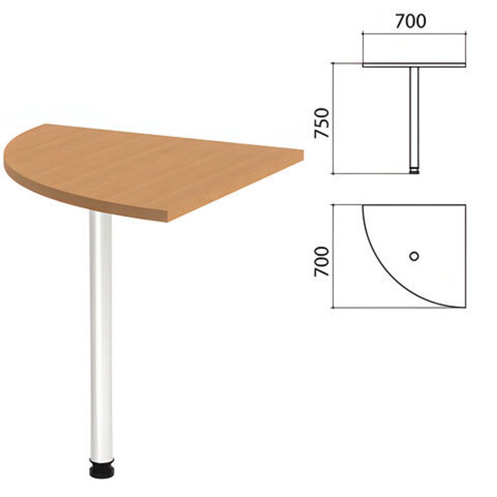 Стол приставной угловой &quot;Этюд&quot;, 700х700х750, цвет бук бавария (КОМПЛЕКТ)