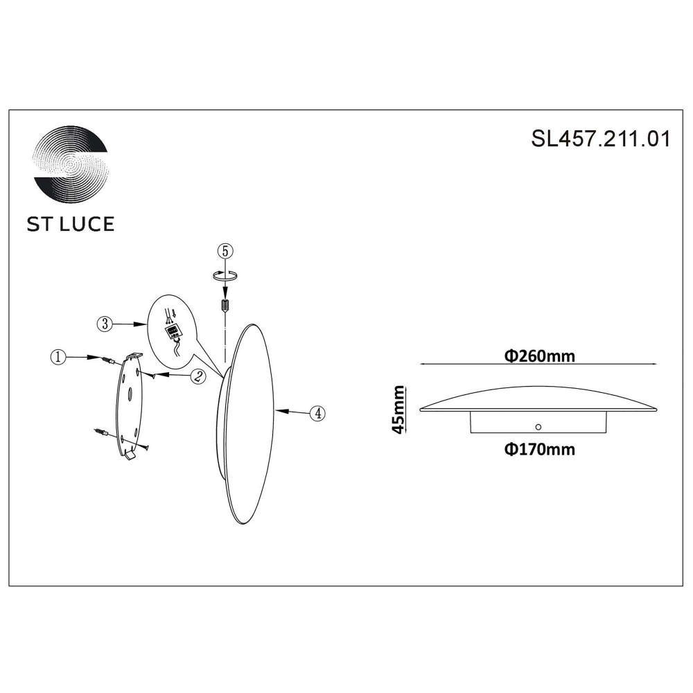 SL457.211.01 Светильник настенный ST-Luce Сусальное золото/Сусальное золото LED 1*18W 3000K