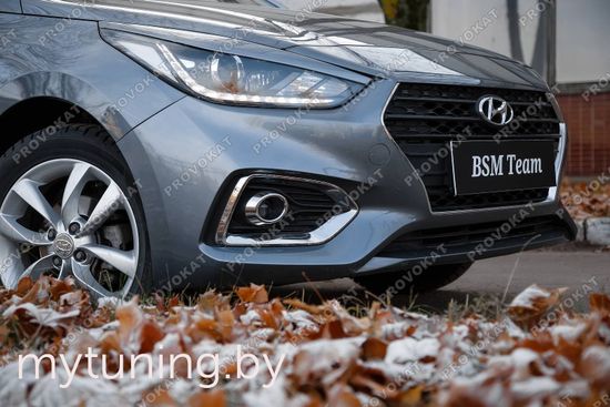 Реснички на фары широкие для Hyundai Solaris II