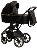 Детская коляска Peppy Tecla 3 в 1 с автокреслом First black Shadow Black Chrome Edition (Черный)