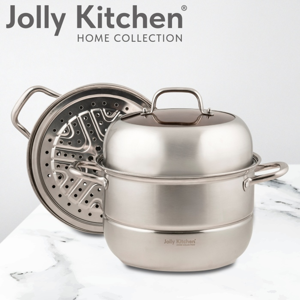 Мантоварка-пароварка Jolly Kitchen три яруса, диаметр 32 см, нержавеющая сталь