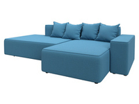 Диван угловой Лига-079 угол правый РОГОЖКА Амур 10 голубой