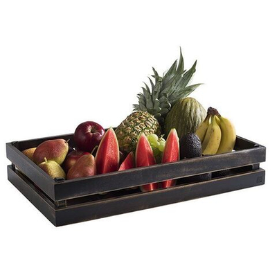 Ящик для подачи «Супербокс Винтаж» GN 1/1;акация;,H=10,5,L=55,5,B=35см;черный (Цвет: черный)