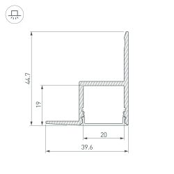 Профиль ARH-CEIL-2000 ANOD (Arlight, Алюминий) 016150