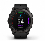 Смарт-часы Garmin Epix PRO (Gen 2) Sapphire Edition 51 мм, титановый угольно-серый, DLC, черный силиконовый ремешок (010-02804-01)