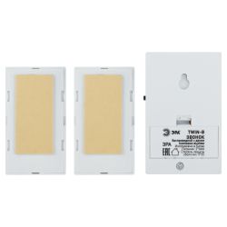 Звонок дверной ЭРА TWIN-B беспроводной две кнопки белый 32 мелодии