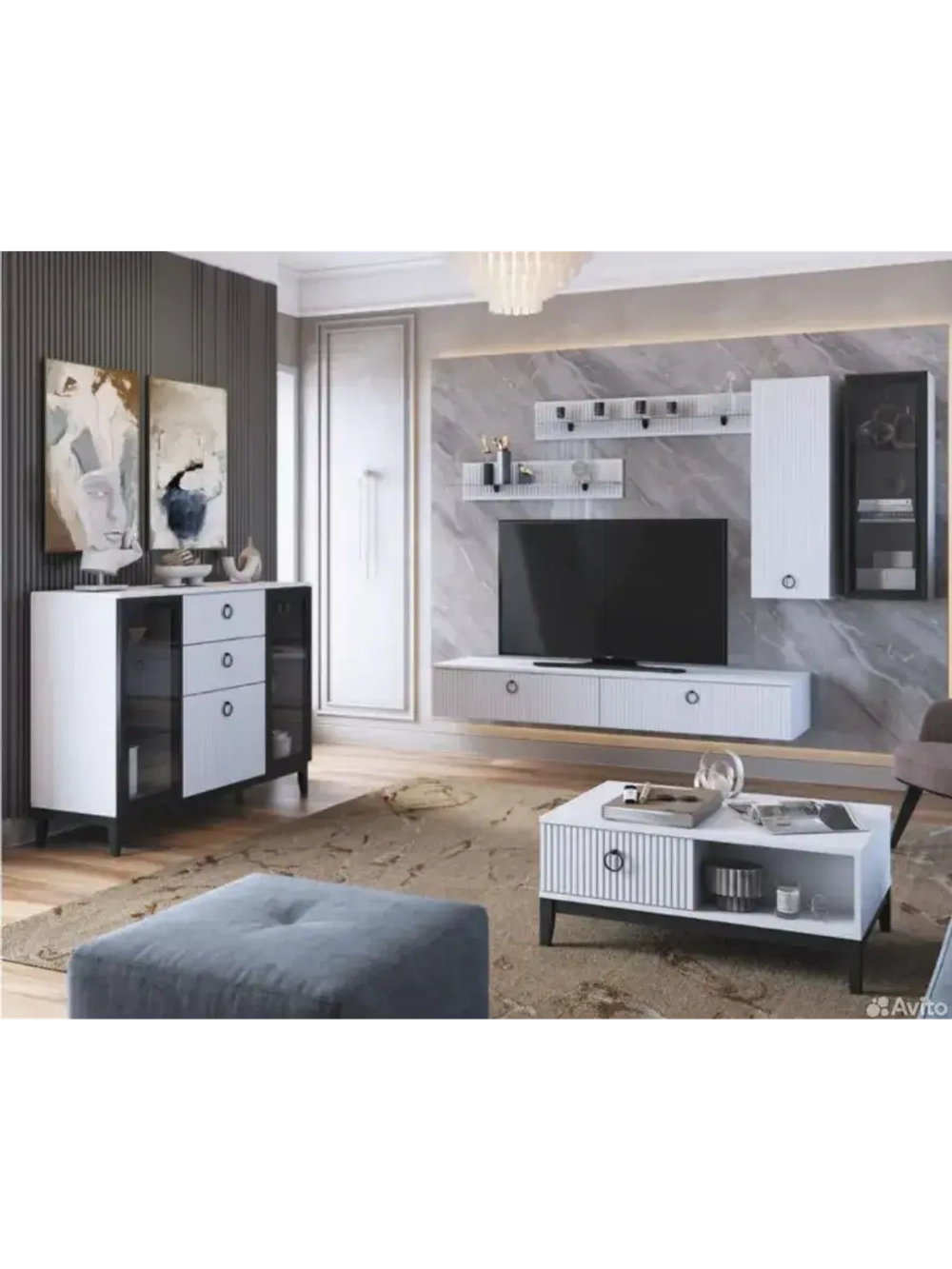 Тумба под телевизор подвесная 180х44,6х25 см