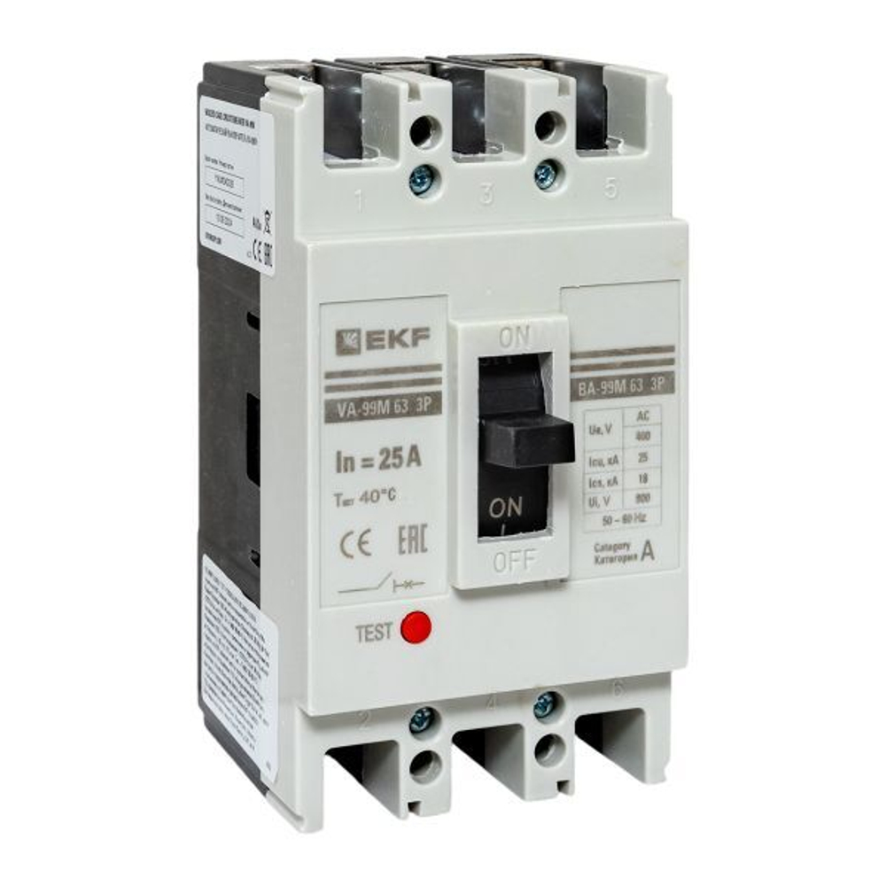Автоматический выключатель в литом корпусе  EKF mccb99-63-25m