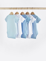 Боди с коротким рукавом для малышей Next 563-773, 5 шт., Белый, Синий