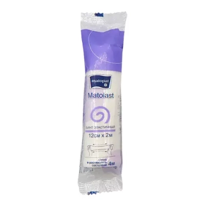 Бинт эластичный MATOLAST 12 см 2 м во флоупаке 1 шт