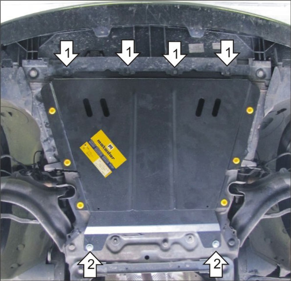 Защита картера Двигателя, КПП. 2 мм, Сталь. для Mercedes Citan 2013-2021, Renault Kangoo 2013-2017, Renault Kangoo 2008-2013 MOTODOR.01729