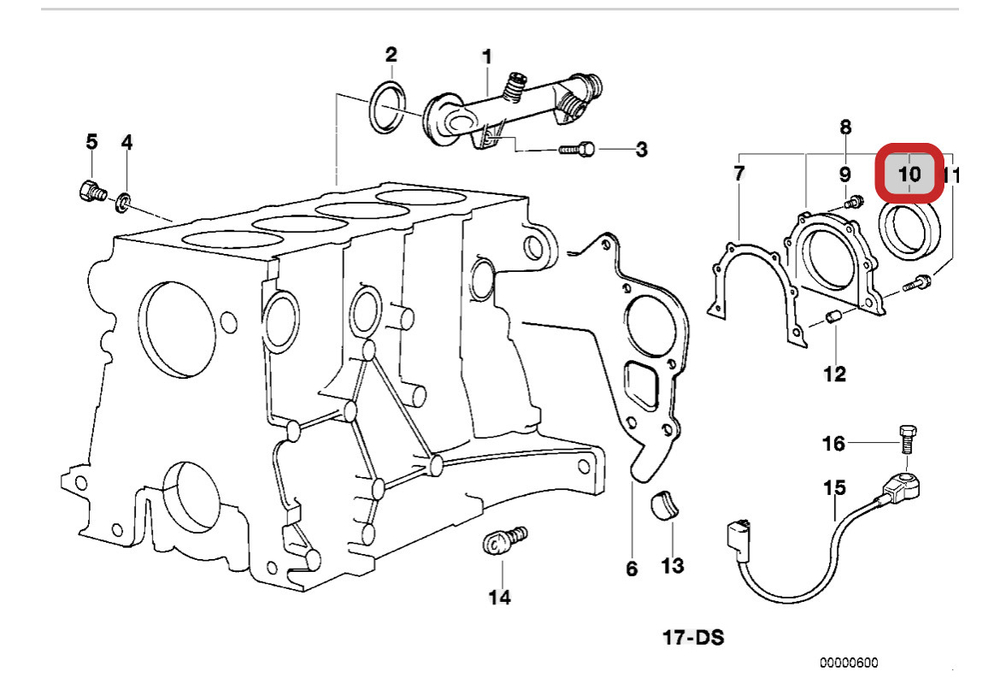 BMW E30 Сальник коленвала со стороны коробки 90x110x12/10