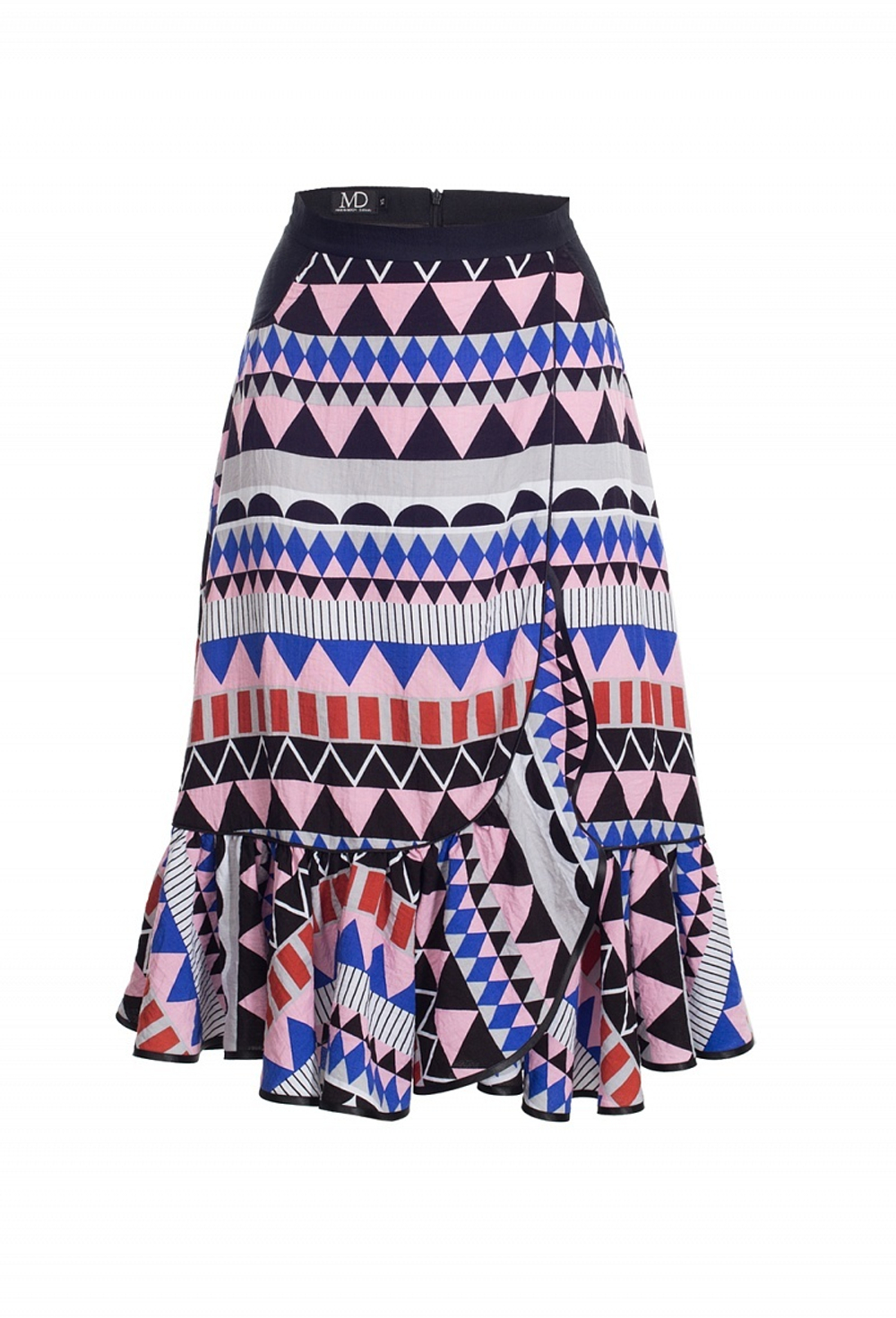 Юбка запах с воланами мультиколор 07-17SS