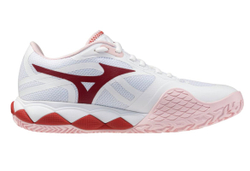 Женские Кроссовки теннисные Mizuno Wave Enforce Tour 2 CC - white/pinkesque/barbados cherry