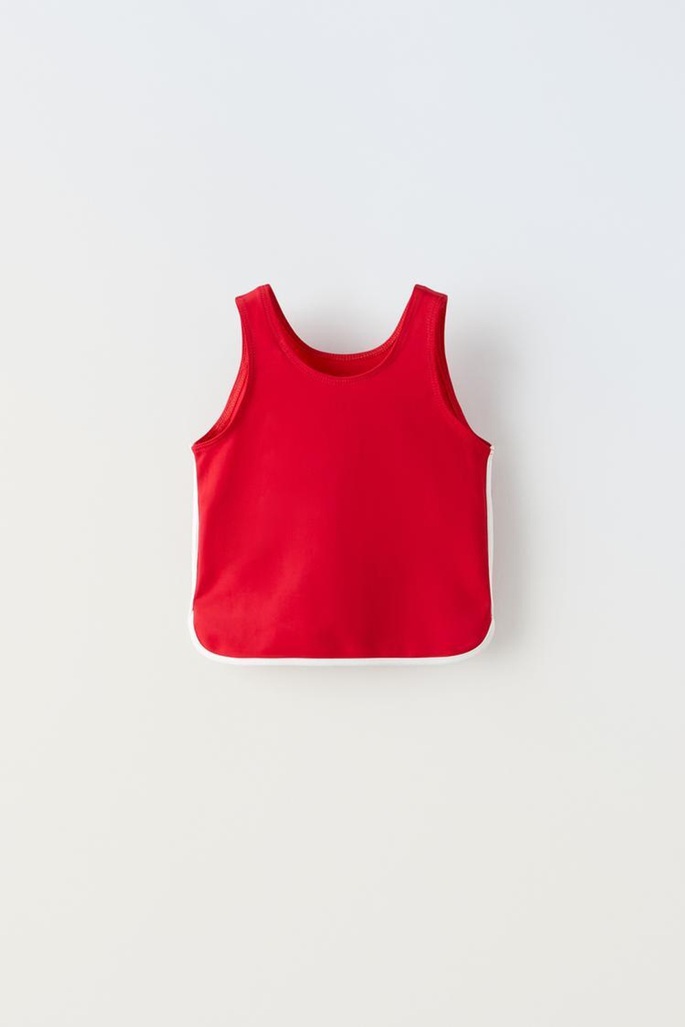 ZARA ТОП С КОНТРАСТНОЙ ОКАНТОВКОЙ, КРАСНЫЙ