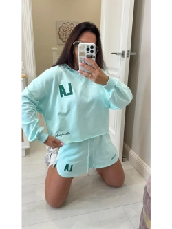 Спортивный костюм женский двойка свитшот с шортами LA
