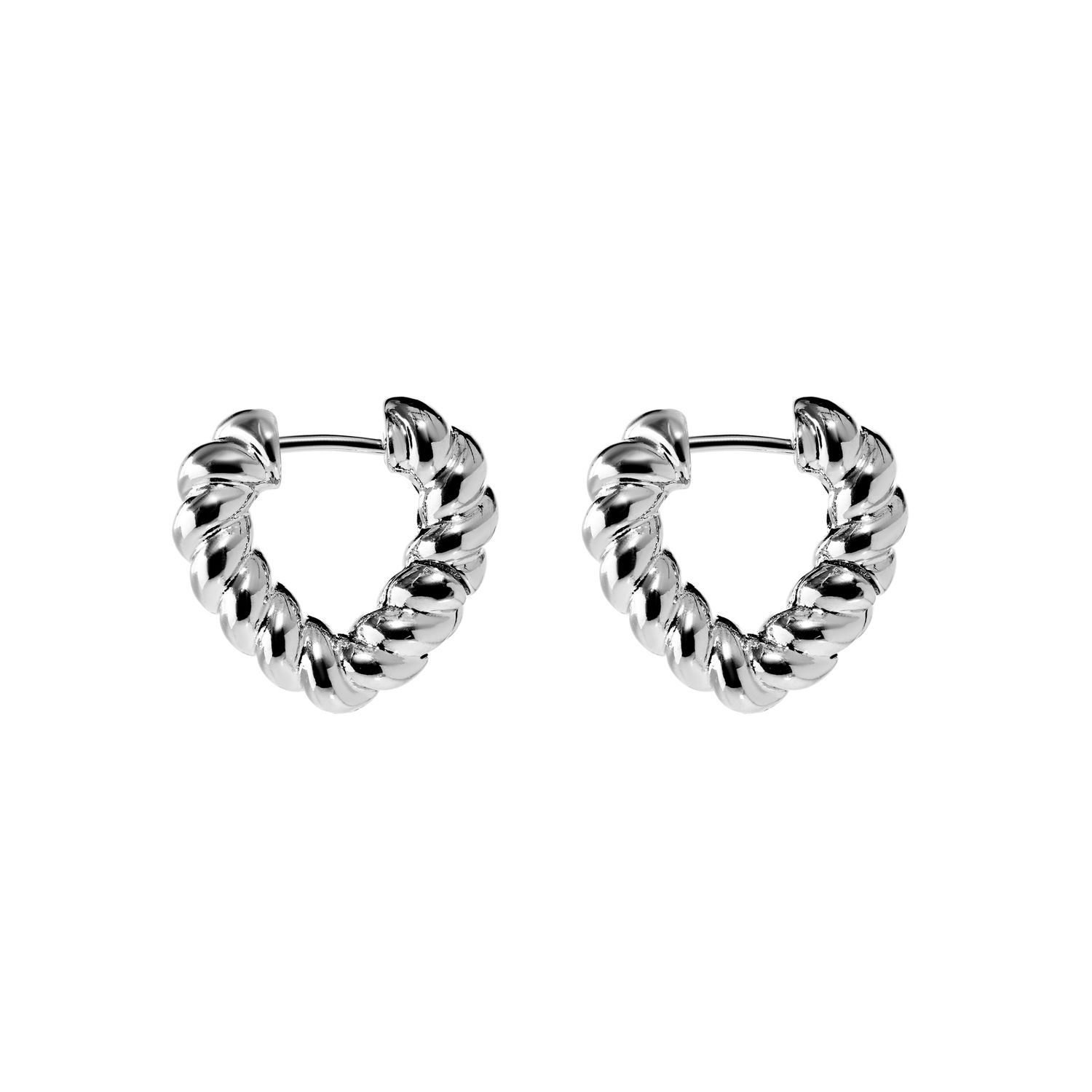 Серьги Silver Twisted Heart Earrings