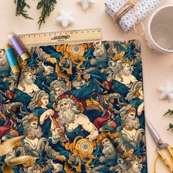 Ткань премиум шифон средневековые мотивы