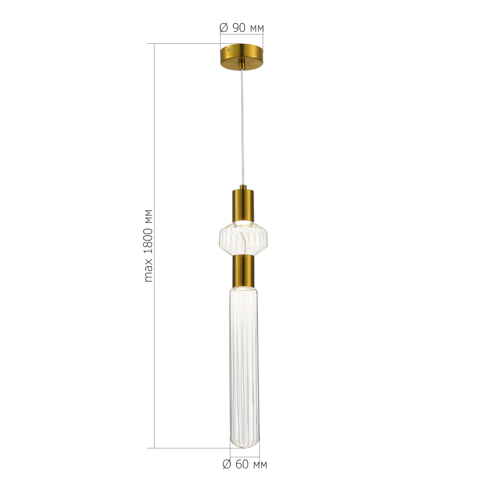 SL6117.203.02 Светильник подвесной ST-Luce Латунь/Золотой, Прозрачный LED 2*3W 3000K TACCHE