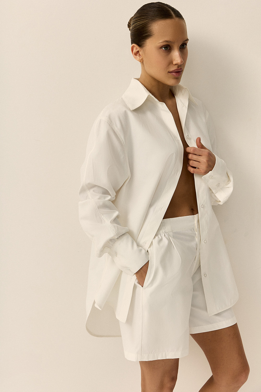 Шорты с гульфиком из хлопка AMAN