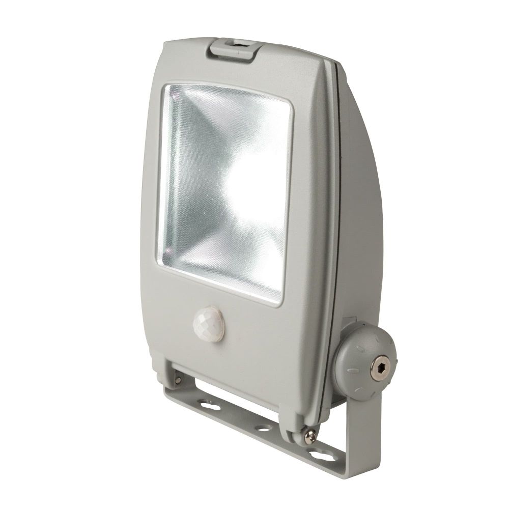 ULF-S22-10W/WW SENSOR IP65 110-240В Прожектор светодиодный с датчиком движения. Корпус серый. Цвет свечения теплый белый. Степень защиты IP65. Картонн