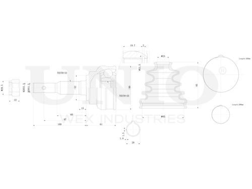ШРУС внешний UNIO CVJ-20096