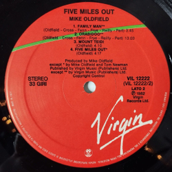 Винтажная виниловая пластинка LP Mike Oldfield Five Miles Out (Italy 1982)