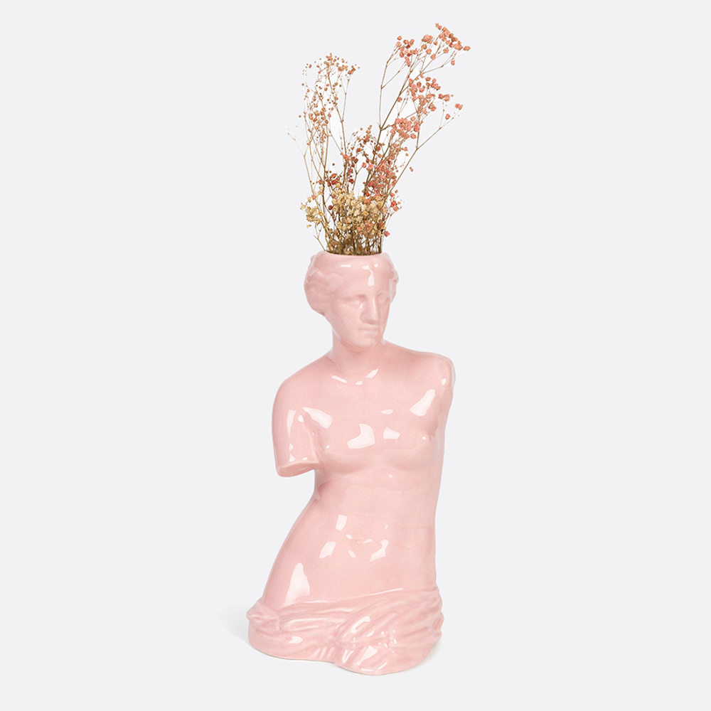 Ваза для цветов venus, 31 см, розовая